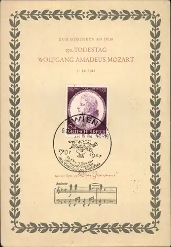 Maximum Ak 150. Todestag Komponist Wolfgang Amadeus Mozart