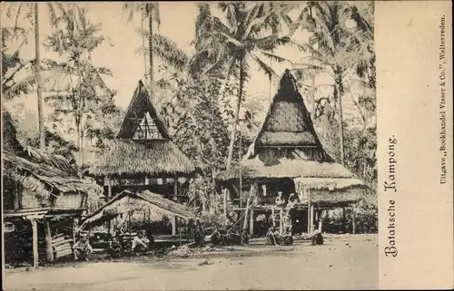 Ak Indonesien, Bataksche Kampong