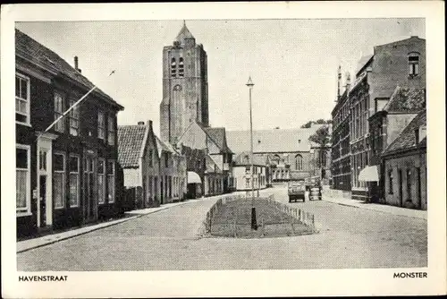 Ak Monster Südholland Niederlande, Hafenstraße