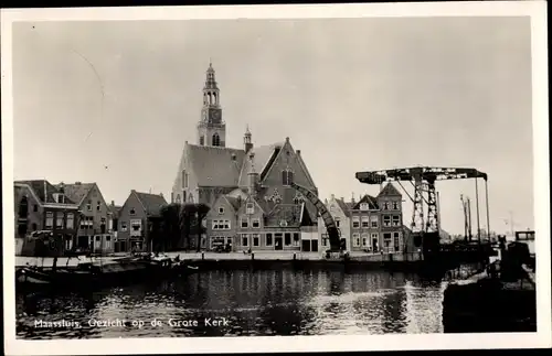 Ak Maassluis Südholland, Gezicht op de Grote Kerk