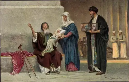 Künstler Ak Leinweber, Rob., L'Histoire Sainte, La presentation dans le temple et Symeon