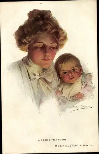 Künstler Ak Boileau, P., Mutter mit Baby, A good little rogue