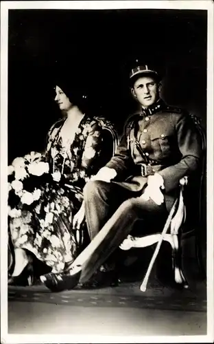 Ak Astrid von Schweden, König Leopold III.