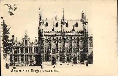 Ak Brügge Brügge Flandern Westflandern, Das Rathaus