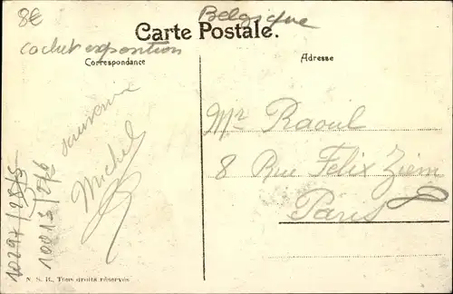 Postkarte Brüssel Brüssel, Eingang zur Ausstellung, 1910