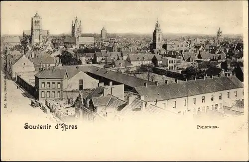 Ak Ypern Ypern Westflandern, Panorama