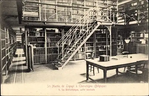 Ak Chevetogne Ciney Wallonien Namur, St. Martin de Liguge, La Bibliotheque, Salle Centrale