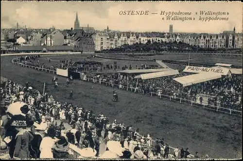 Ak Ostende Westflandern, Ansicht des Hyppodrome Wellington, Pferderennen