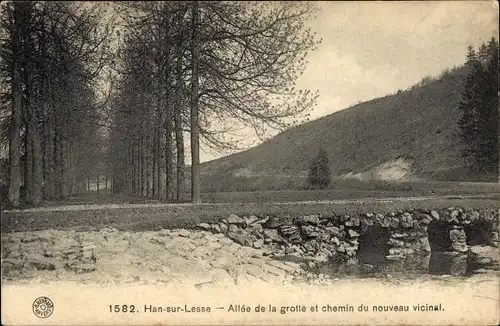 Ak Han sur Lesse Wallonie Namur, Allee der Höhle und Weg des neuen Vicinals