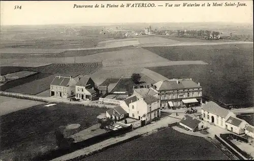 Postkarte Waterloo Wallonisch-Brabant, Blick auf Waterloo und Mont Saint Jean