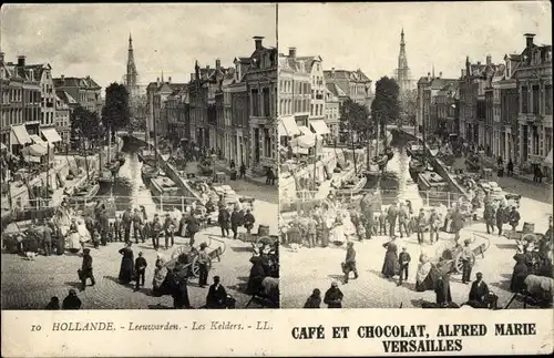 Stereo Ak Leeuwarden Friesland Niederlande, Teilansicht der Stadt