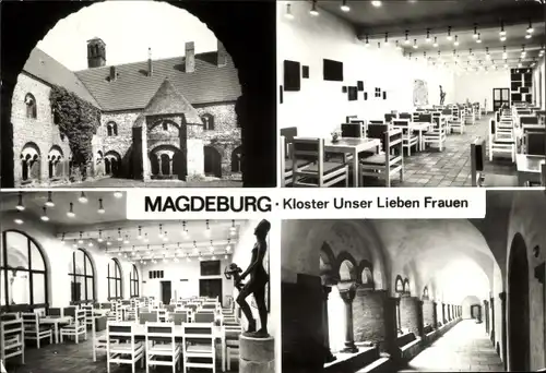 Ak Magdeburg an der Elbe, Kloster Unser Lieben Frauen, Tonsur, Cafe, Kreuzgang, Nordseite