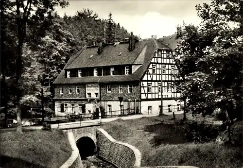 Ak Wolkenstein im Erzgebirge, Gasthaus Hüttenmühle