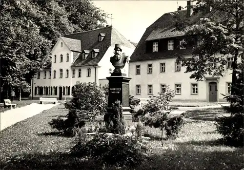 Ak Annaberg Buchholz im Erzgebirge, Köselitzplatz, Adam-Ries-Denkmal