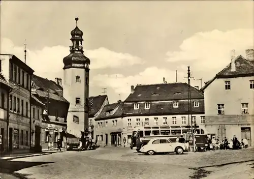 Ak Gerbstedt Südharz, Marktplatz, Eisenwarenladen, Ikarus 30 Bus, Traktor