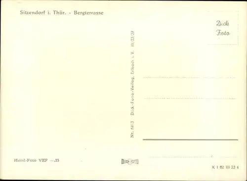 Ak Sitzendorf in Thüringen, Bergterrasse