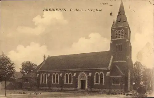 Ak Brebières Pas de Calais, die Kirche