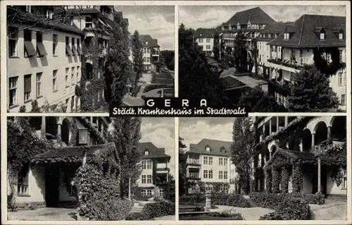 Ak Gera in Thüringen, Städtisches Krankenhaus im Stadtwald