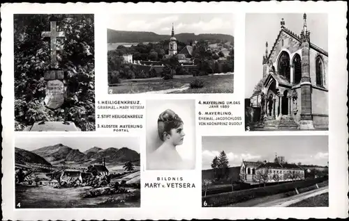 Ak Mayerling Alland Niederösterreich, Mary Vetsera, Kloster, Stift Heiligenkreuz