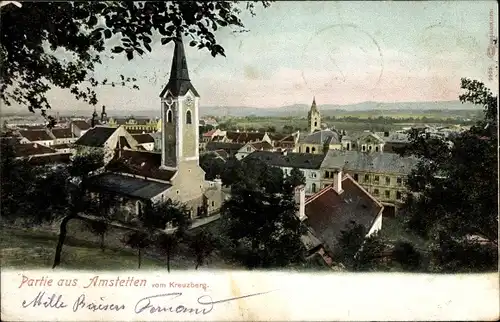 Ak Amstetten in Niederösterreich, Blick vom Kreuzberg