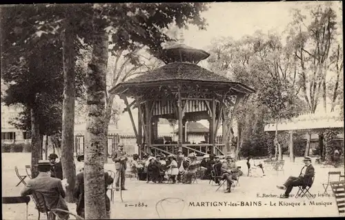 Ak Martigny les Bains Lothringen Vosges, Le Kiosque à Musique