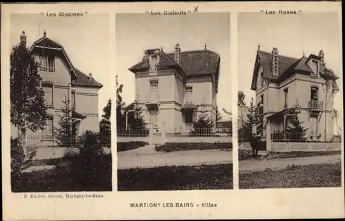 Ak Martigny les Bains Lothringen Vosges, Villas, Les Glycines, Les Glaieuls, Les Roses