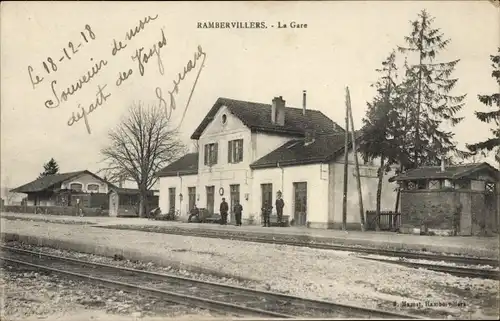 Ak Rambervillers Vosges, La Gare