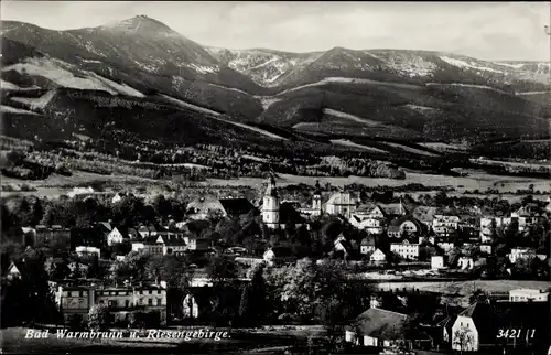 Ak Cieplice Śląskie Zdrój Bad Warmbrunn Riesengebirge Schlesien, Gesamtansicht