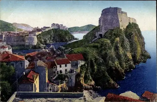 Postkarte Ragusa Dubrovnik Kroatien, Festung St. Lawrence