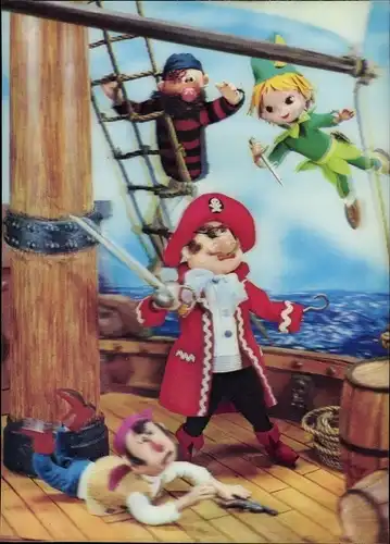 3 D Ak Peter Pan und die Seeräuber, Piraten, Hook