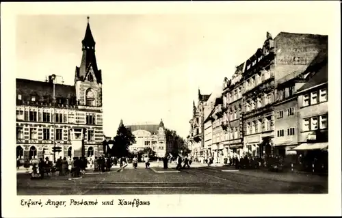 Ak Erfurt in Thüringen, Anger, Postamt und Kaufhaus