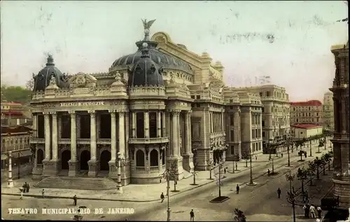 Ak Rio de Janeiro Brasilien, Theatro Municipal
