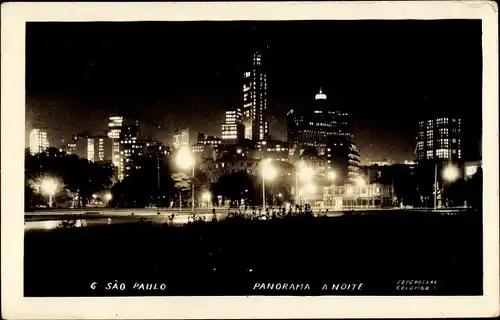 Ak São Paulo Brasilien, Panorama bei Nacht