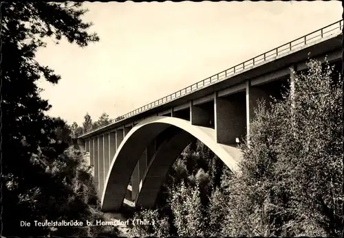 Ak Hermsdorf in Thüringen, Teufelstalbrücke