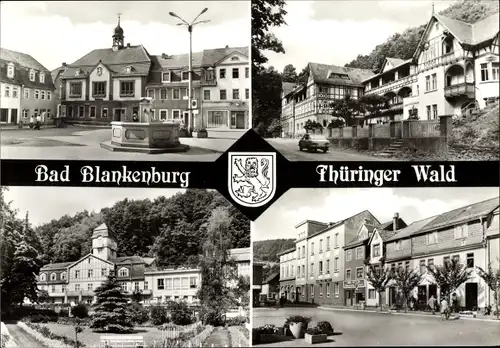 Ak Bad Blankenburg in Thüringen, Markt mit Rathaus, FDGB-Erholungsheim Albert Hähnel, Am Goldberg