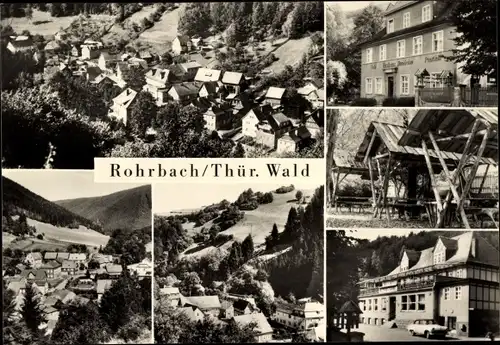 Ak Rohrbach Thüringer Wald, Blick auf den Ort, Gasthaus Auerhahn, Auto