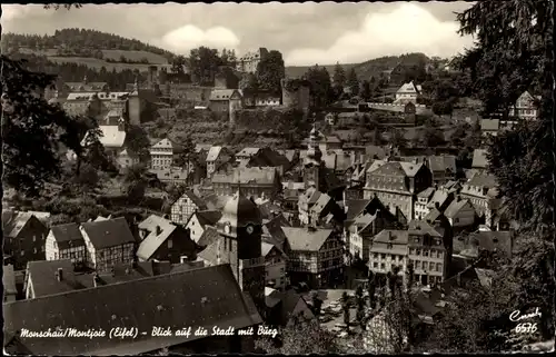 Ak Monschau Montjoie in der Eifel, Blick auf die Stadt mit Burg