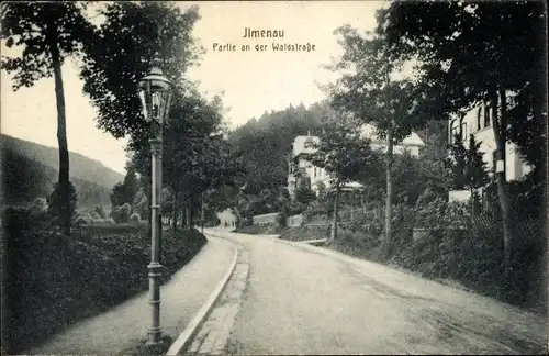 Ak Ilmenau in Thüringen, Partie an der Waldstraße