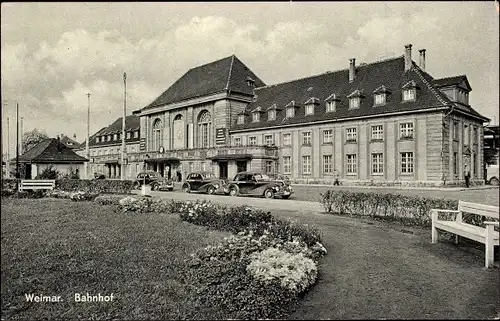 Ak Weimar in Thüringen, Bahnhof