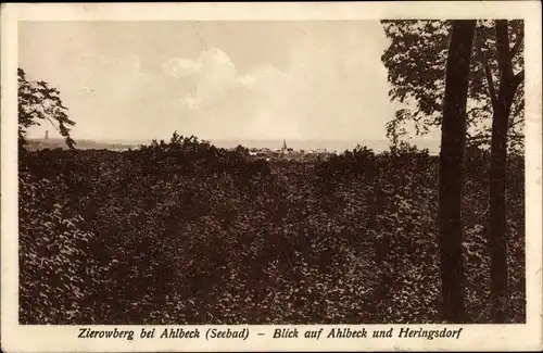 Ak Ostseebad Ahlbeck Heringsdorf auf Usedom, Zirowberg, Blick auf den Ort und Heringsdorf