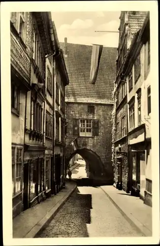 Ak Mühlhausen in Thüringen, Ratsgasse mit Blick zum Rathaus