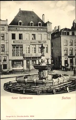 Ak Aachen in Nordrhein Westfalen, Kaiser Karlsbrunnen