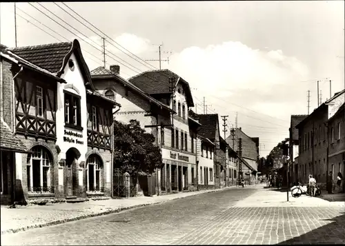 Ak Roßleben an der Unstrut Kyffhäuserkreis, Ernst Thälmann Str, Buchdruckerei Wilhelm Sauer, Läden