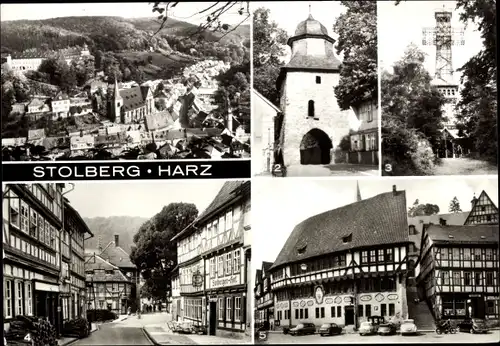 Ak Stolberg im Harz, Rittertor, Josephshöhe, Neustadtstraße, Rathaus, Übersicht