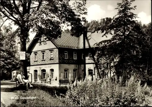 Ak Jonsdorf in Sachsen, HOG Gondelfahrt, Außenansicht, Sitzbänke