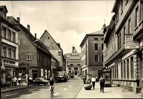 Ak Lutherstadt Eisleben, Blick zum Rathaus, Kreissparkasse