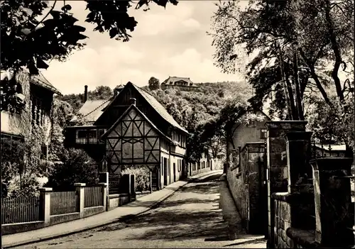 Ak Gernrode Quedlinburg im Harz, Blick in die Burgstraße