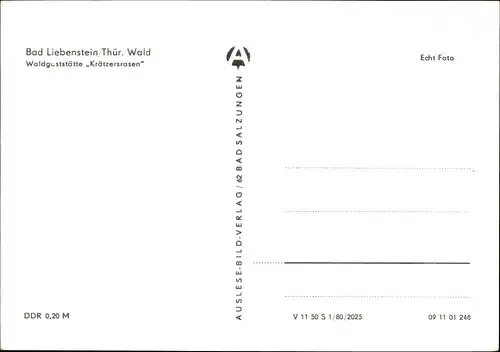 Ak Bad Liebenstein Thüringen, Waldgaststätte Krätzersrasen