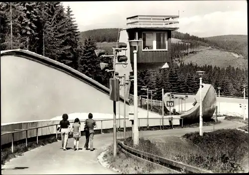 Ak Oberhof im Thüringer Wald, Rennschlittenbahn