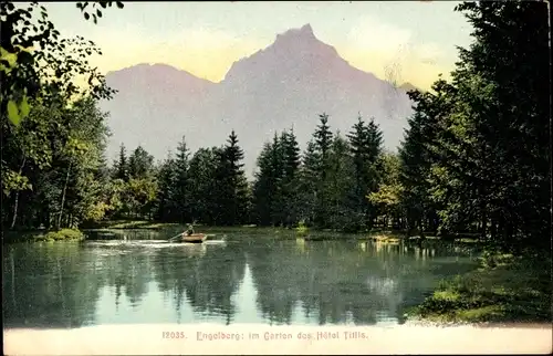 Ak Engelberg Kanton Obwalden Schweiz, im Garten des Hotel Titlis